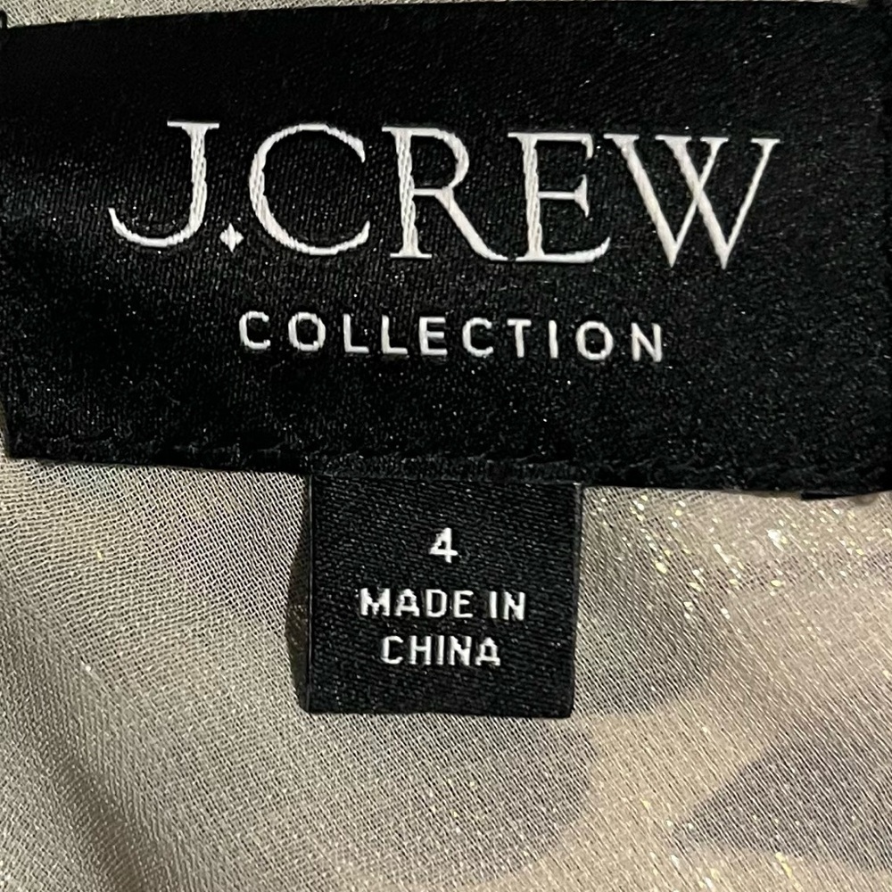J.Crew Collection One-Shoulder Metallic Silk Maxi Dress – Size 4 - Picture 8 of 10
